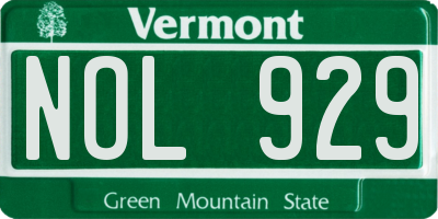 VT license plate NOL929