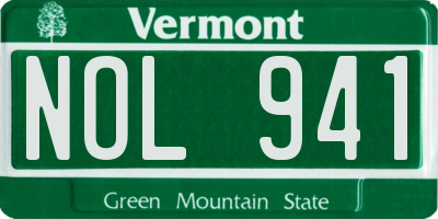 VT license plate NOL941