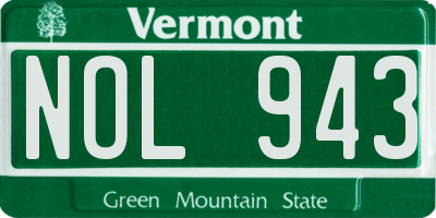 VT license plate NOL943