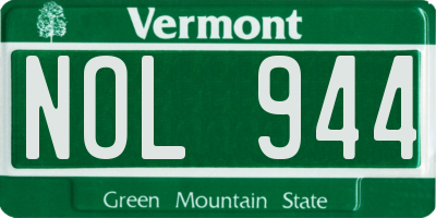 VT license plate NOL944