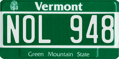 VT license plate NOL948