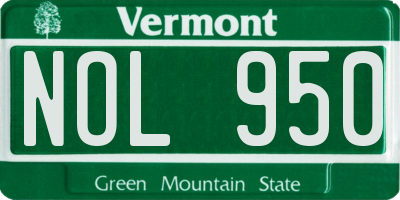 VT license plate NOL950