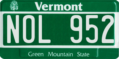 VT license plate NOL952