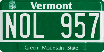 VT license plate NOL957