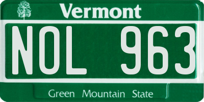 VT license plate NOL963