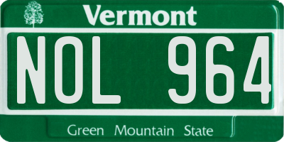 VT license plate NOL964