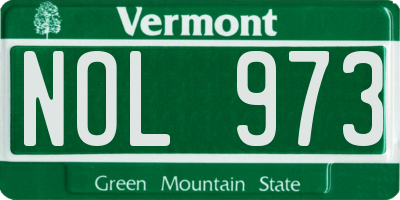 VT license plate NOL973