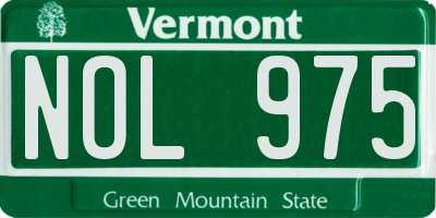 VT license plate NOL975