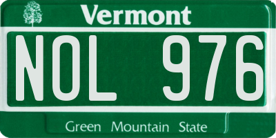VT license plate NOL976