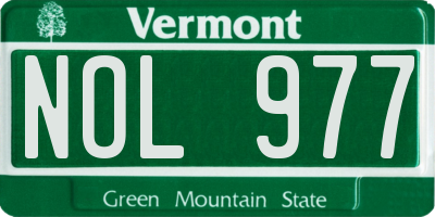 VT license plate NOL977