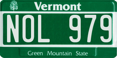 VT license plate NOL979