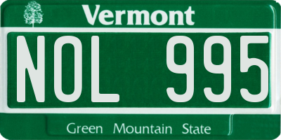 VT license plate NOL995