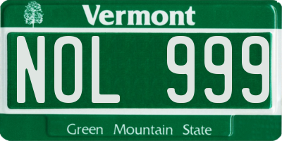 VT license plate NOL999