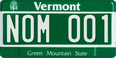 VT license plate NOM001
