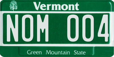 VT license plate NOM004