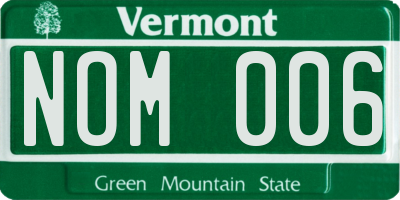 VT license plate NOM006