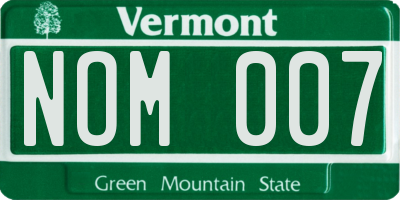 VT license plate NOM007