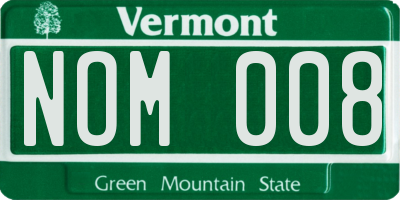 VT license plate NOM008