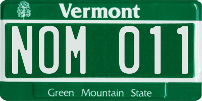 VT license plate NOM011