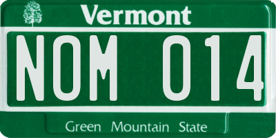 VT license plate NOM014