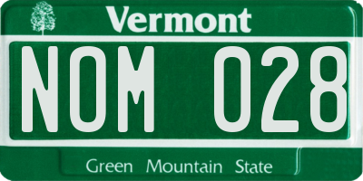 VT license plate NOM028