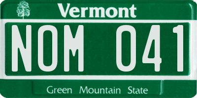 VT license plate NOM041