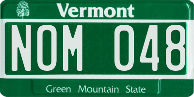 VT license plate NOM048