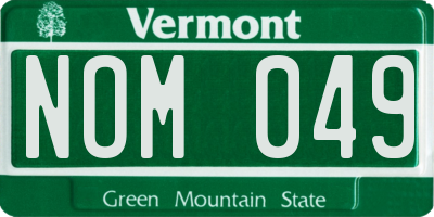 VT license plate NOM049