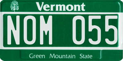 VT license plate NOM055
