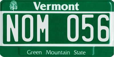 VT license plate NOM056