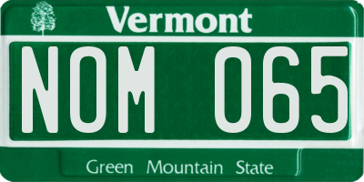 VT license plate NOM065