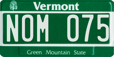 VT license plate NOM075