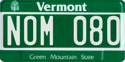 VT license plate NOM080