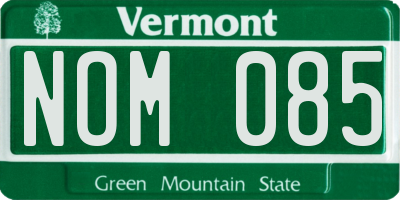 VT license plate NOM085