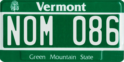 VT license plate NOM086