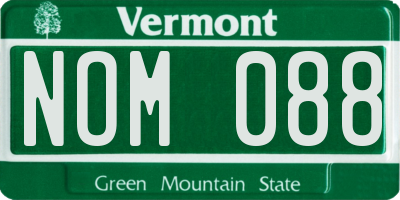 VT license plate NOM088