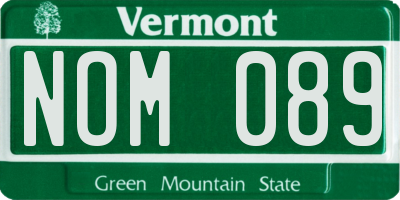 VT license plate NOM089