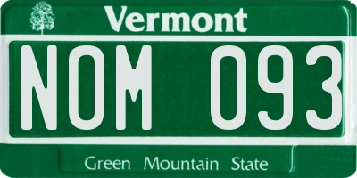 VT license plate NOM093