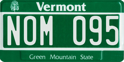 VT license plate NOM095