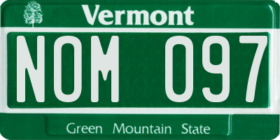 VT license plate NOM097