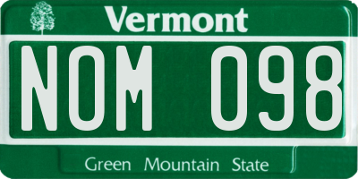 VT license plate NOM098