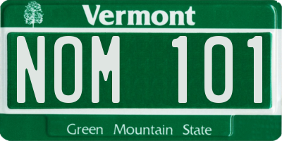 VT license plate NOM101
