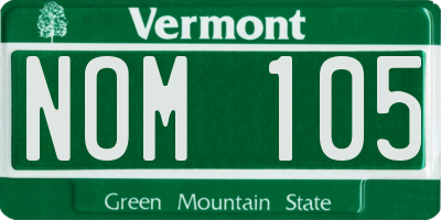 VT license plate NOM105