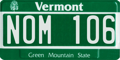 VT license plate NOM106