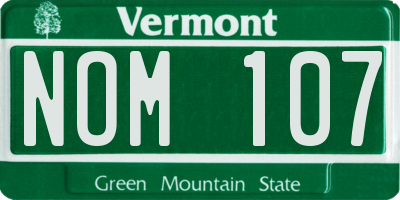 VT license plate NOM107