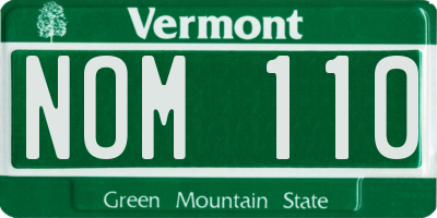 VT license plate NOM110