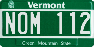 VT license plate NOM112