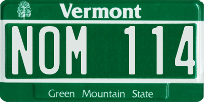 VT license plate NOM114