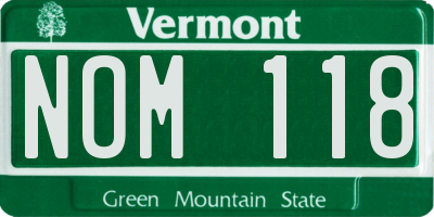 VT license plate NOM118