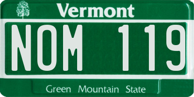 VT license plate NOM119